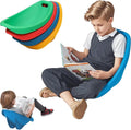 4 Packs Multicolor Scoop Rocker, Autism Sensory Rocking Chair, Fun Wobble Chairs for Classroom Elementary, Portable Floor Seating with Back Support, Plastic Reading Chair w/Handle for Indoor Outdoor