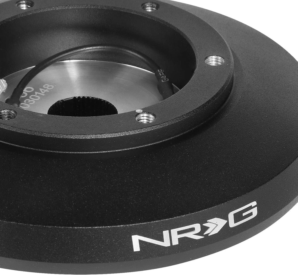 NRG Innovations Racing Style Steering Wheel Short Hub, Lockable Aluminum Steering Shaft, 6x70mm Bolt Pattern Quick Release Adapter Unit, Compatible With 13+ Mini Cooper Gen3, Black, NRG-SRK-F56H