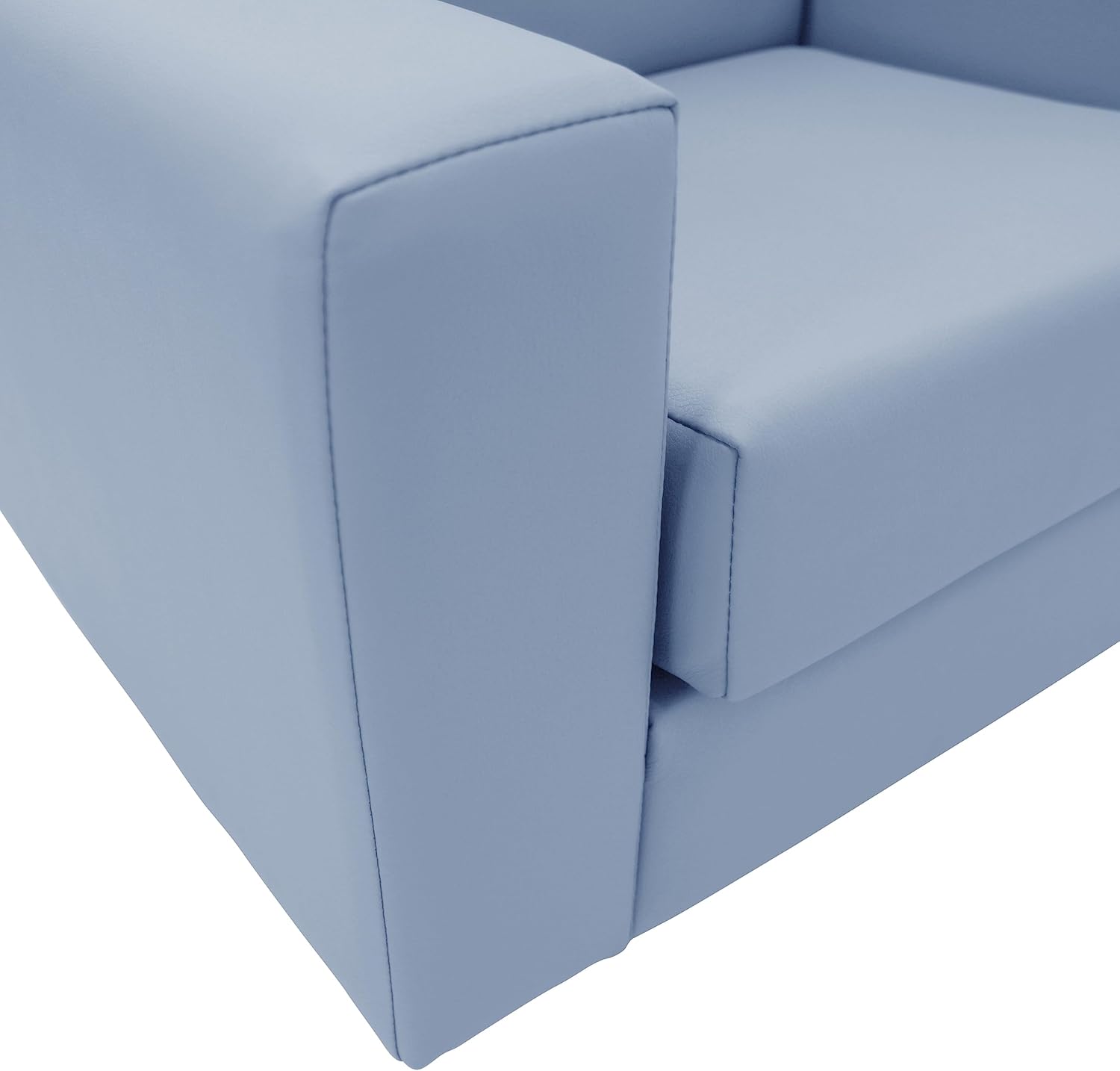 Factory Direct Partners SoftScape Inspired Playtime Classic Reading Sofa, Children's Commercial-Grade Upholstered Furniture for Home, Daycare, Preschool Modern Design - Powder Blue, 14473-PB