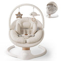 Baby Swings for Infants, FasonBaby Electric Baby Swing with 10 Preset Melodies, 5 Speeds, Remote Control and Bluetooth - Portable Infant Swing for Indoor and Outdoor(Beige)