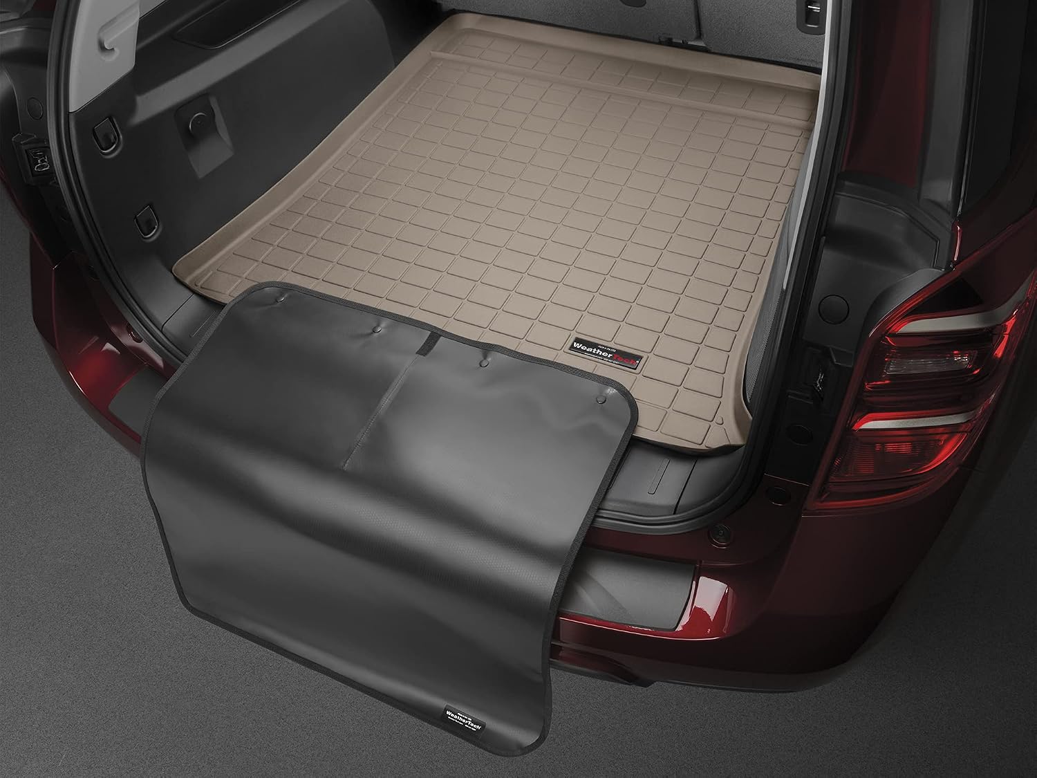 WeatherTech Cargo Trunk Liner with Bumper Protector for Ford Explorer Hybrid, Explorer ST, Explorer - Behind 2nd Row w/Bumper Protector (411304SK), Tan