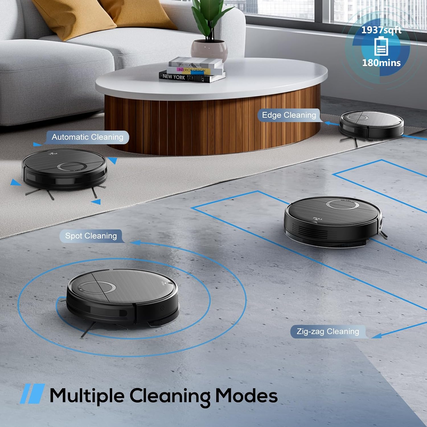Robot Vacuum, 2 in 1 Robot Vacuum and Mop Combo for Pet Owners: Strong Suction, Anti-Tangle Brushless Inlet, Picks Up Dog & Cat Hair, Wet Mopping Removes Paw Prints, Auto-Recharge with Schedule
