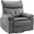 Garvee Oversized Wide Rocker Swivel Recliner Chair - PU Leather Manual Recliner for Adults, Large Nursery Glider Chair Lazy Recliner with Comfort Arm and Back for Living Room, Bedroom