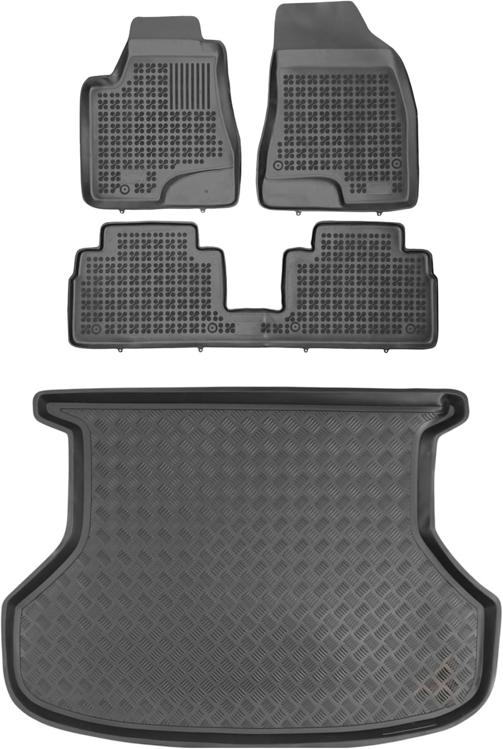 Rezaw‑Plast Floor Mats & PE Cargo Liner Set for Lexus RX 330 350 400h 2004 2005 2006 2007 2008 2009 Rubber Car Mats PE Trunk Liner Durable Tailored Custom Fit Black