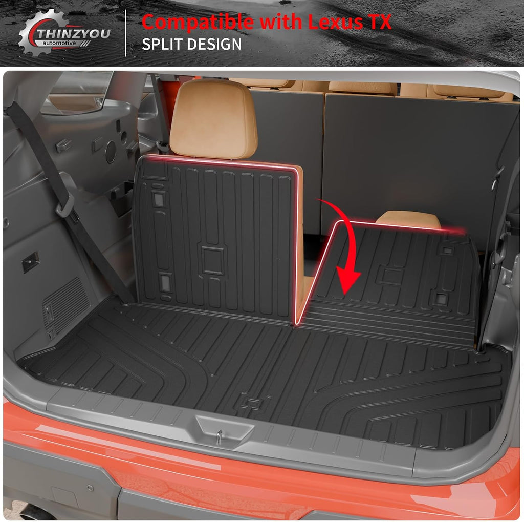 Floor Mats Compatible with 2024 2025 2026 Lexus TX350 TX500h TX550h+ 6&7 Seats Cargo Mat Trunk Liner Back Seat Cover All Weather TX Accessories (Floor Mats+Trunk Mat with Backrest Mat)