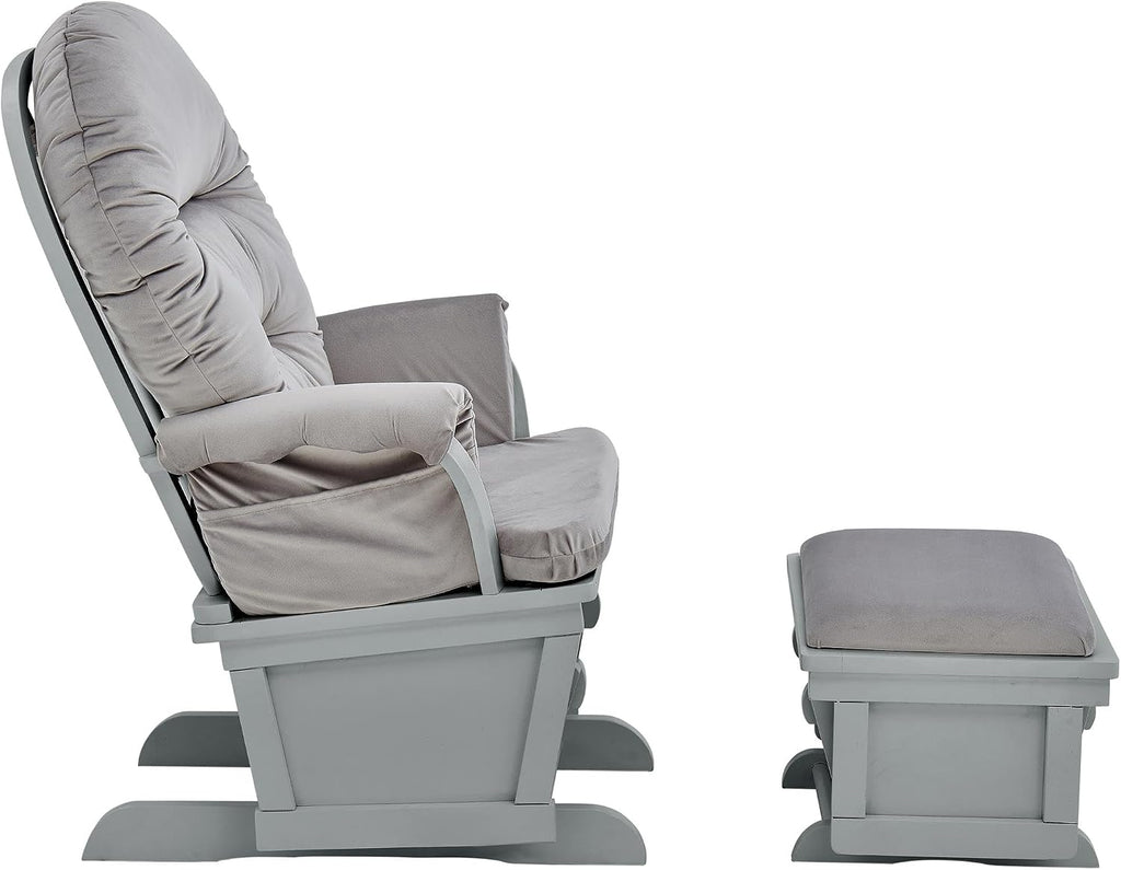 Suite Bebe Madison Glider Rocker and Ottoman, Grey and Light Grey