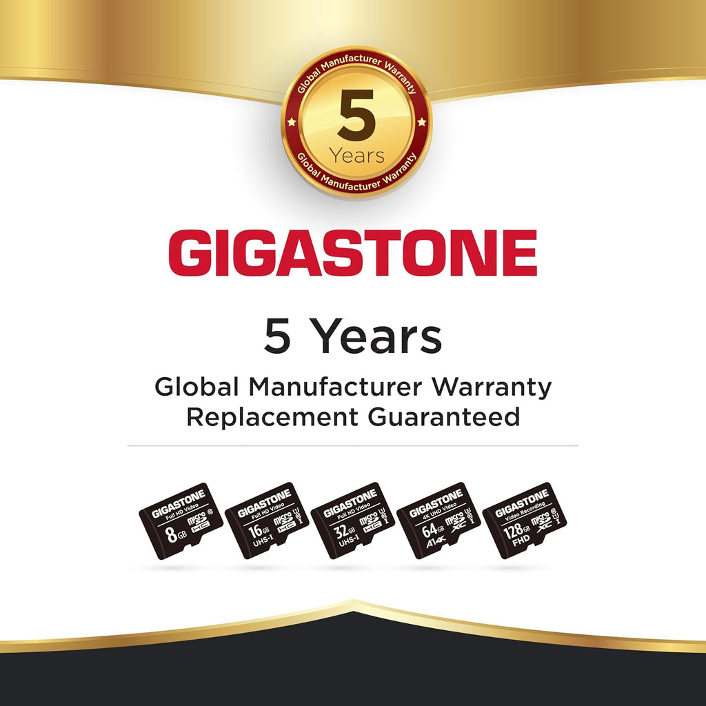 Gigastone 32GB Micro SD Card Full HD Video Surveillance Security Camera Action Camera Drone Micro SDHC UHS-I U1 C10 90MB/s (Pack of 10)