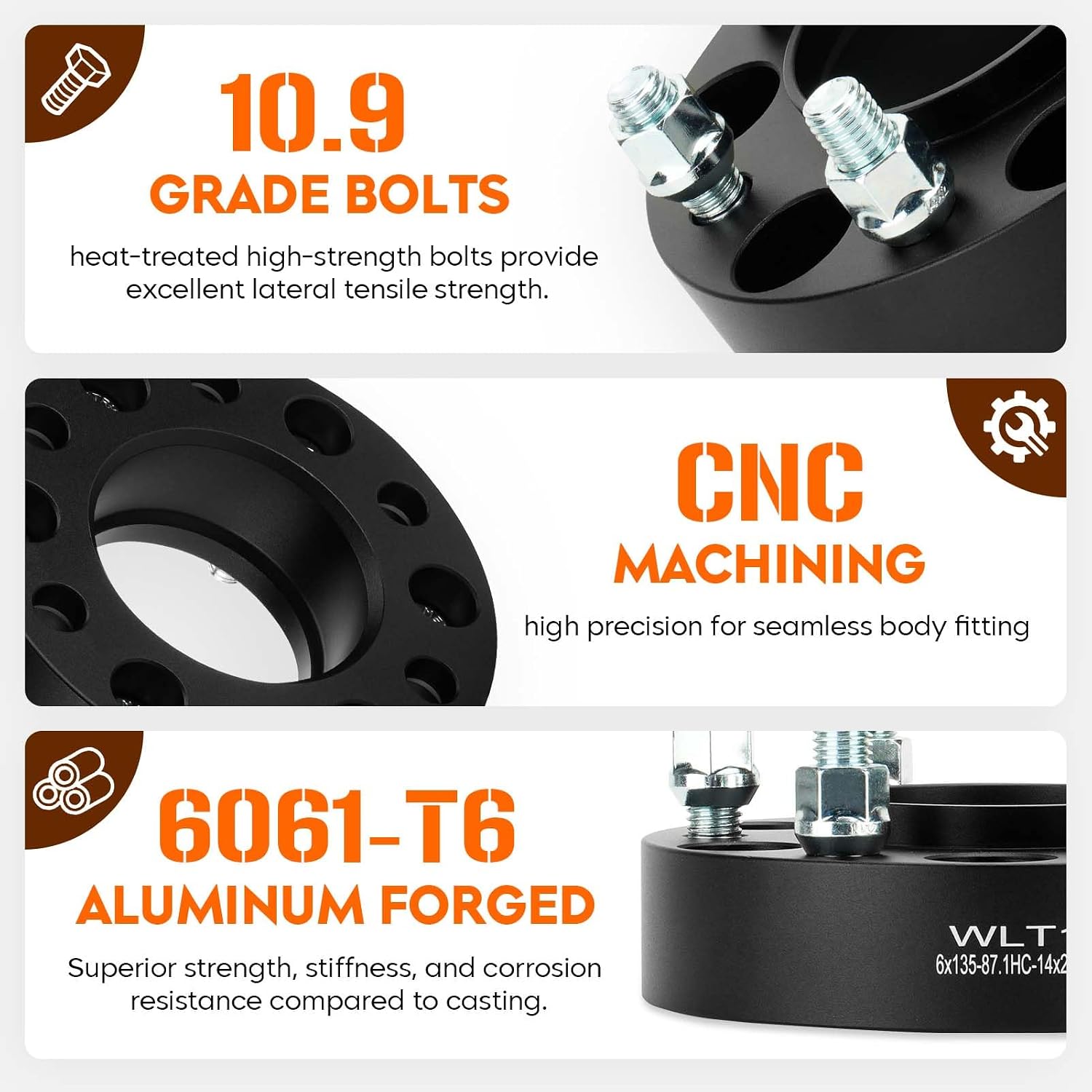 Aeagle 6X5.5 Hubcentric Wheel Adapters, 1.5' 6x139.7 for 2001-2022 Tahoe, 2000-2014 Suburban 1500, Forged 6 Lug Wheel Spacers with M14x1.5 Studs 78.1mm Bore 4PCS