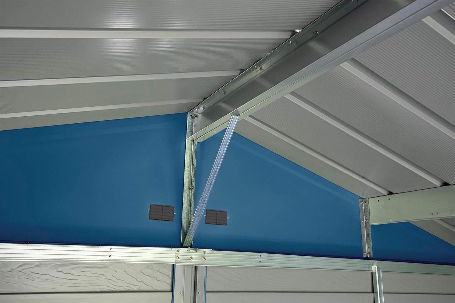 Arrow Select 10' x 8' Outdoor Lockable Steel Storage Shed Building, Blue Grey