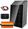 480 Watts Solar Panel Kit 48V Battery Charger with 4pcs 120W Monocrystalline Glass Solar Panels/1000W Power Inverter/PWM Charge Conroller/Cable for Camping