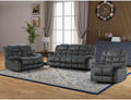 CANMOV Manual Reclining Sofa Set, 3 Pieces Recliner Sofa Set, Manual Recliner Chair, Reclining Loveseat and 3-Seat Sofa for Living Room, 3 Pieces Furniture Set, Grey (1+2+3)