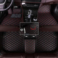 Custom Fit Leather Car Floor Mats for Lexus is 2013-2018,Waterproof Anti-Slip Vehicle Floor Liners, Durable Easy Clean Interior Protection Mats(Full Set/Black Red)