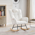 Rocking Chair Nursery Teddy, Upholstered Baby Fluffy Glider Rocker for Adults Small Spaces Indoor,Nursing Chairs for Living Room, Bedroom