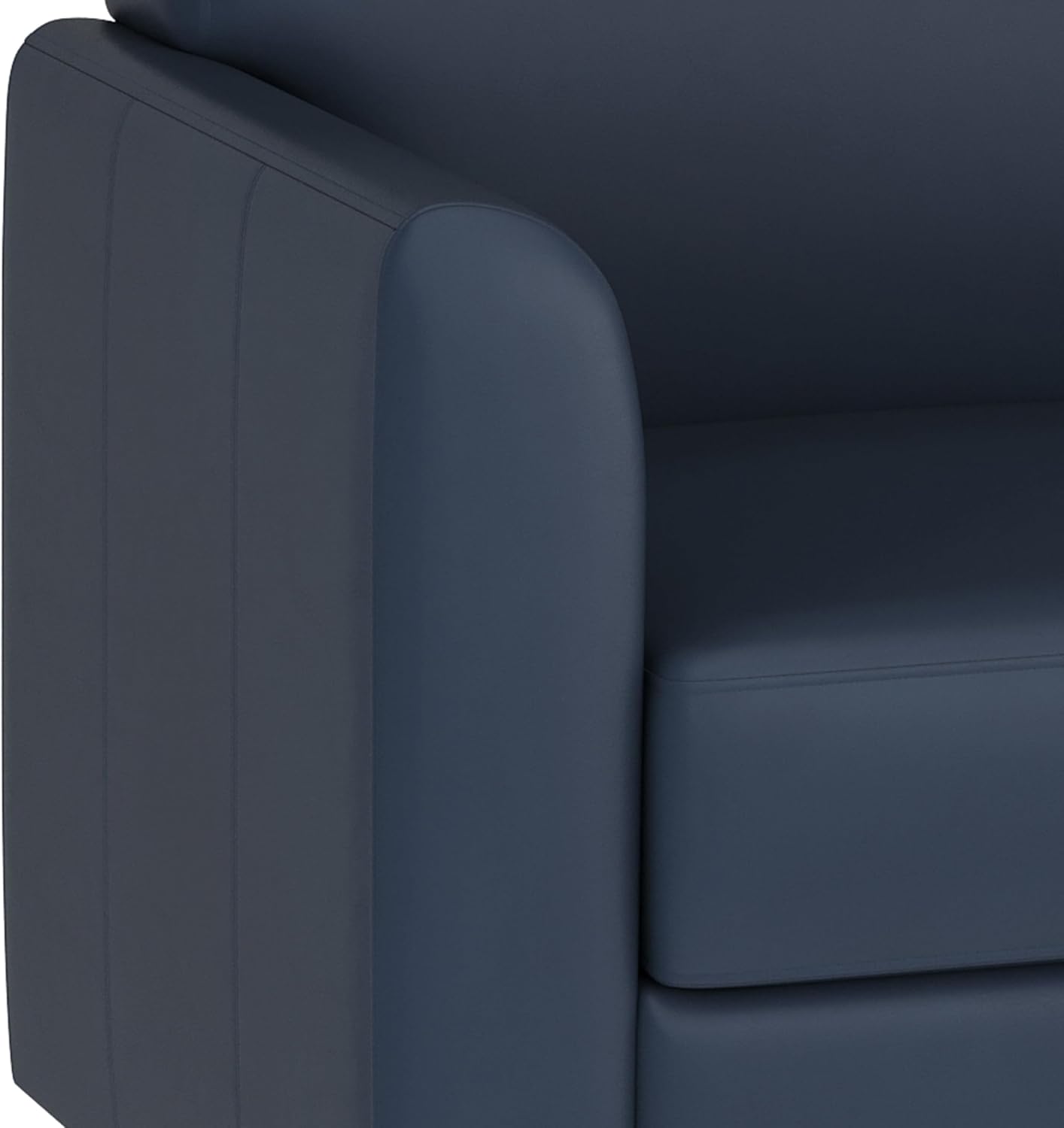 Flash Furniture Hercules Diplomat Side Reception Loveseat with Chrome Legs, Lobby Chair with Cushions and Flared Arms, Navy LeatherSoft
