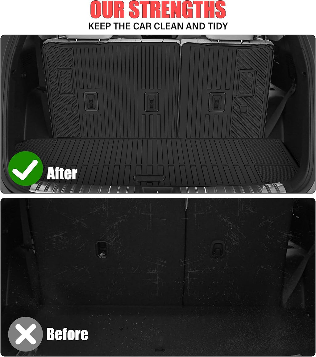 Floor Mats for 2021-2025 2026 Chevrolet/Chevy Suburban/GMC Yukon XL 7 Seats with Cargo Liner All Weather TPE Protection Floor Liners Full Set with Trunk Mat for Chevrolet Suburban Accessories