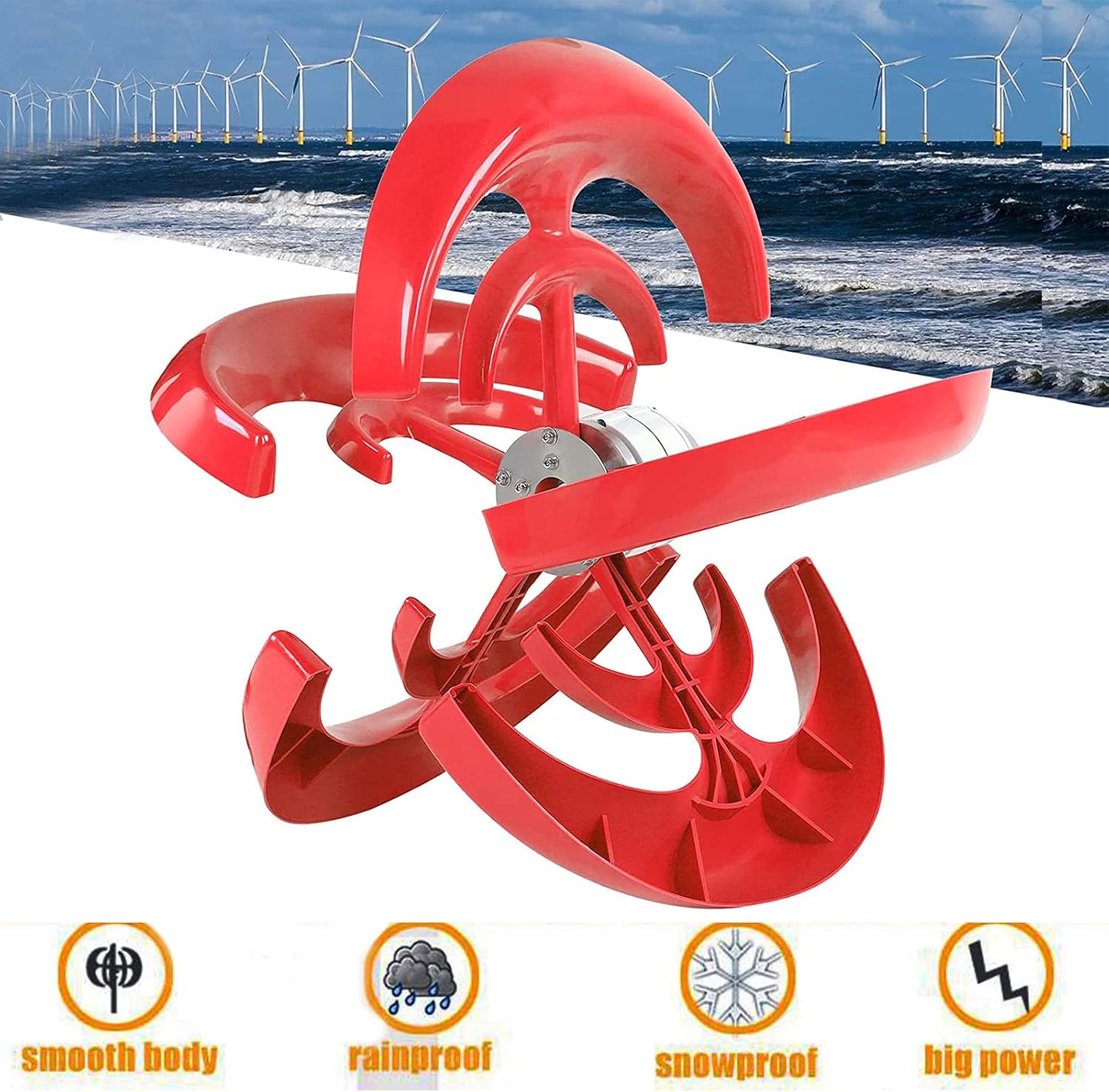 Wind Turbine Generator, 600W-1000W DC 24V 5 Blades Lantern Motor Vertical Axis Windmill with Controller for Garden Home(Low Noise)