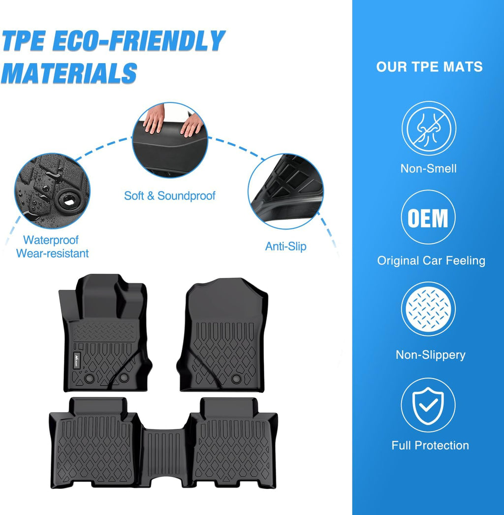 Nilight TPE Floor Mats for Ford Bronco 4 Door 2021 2022 2023 2024 2025 2026,All Weather Custom Fit Heavy Duty Floor Liners