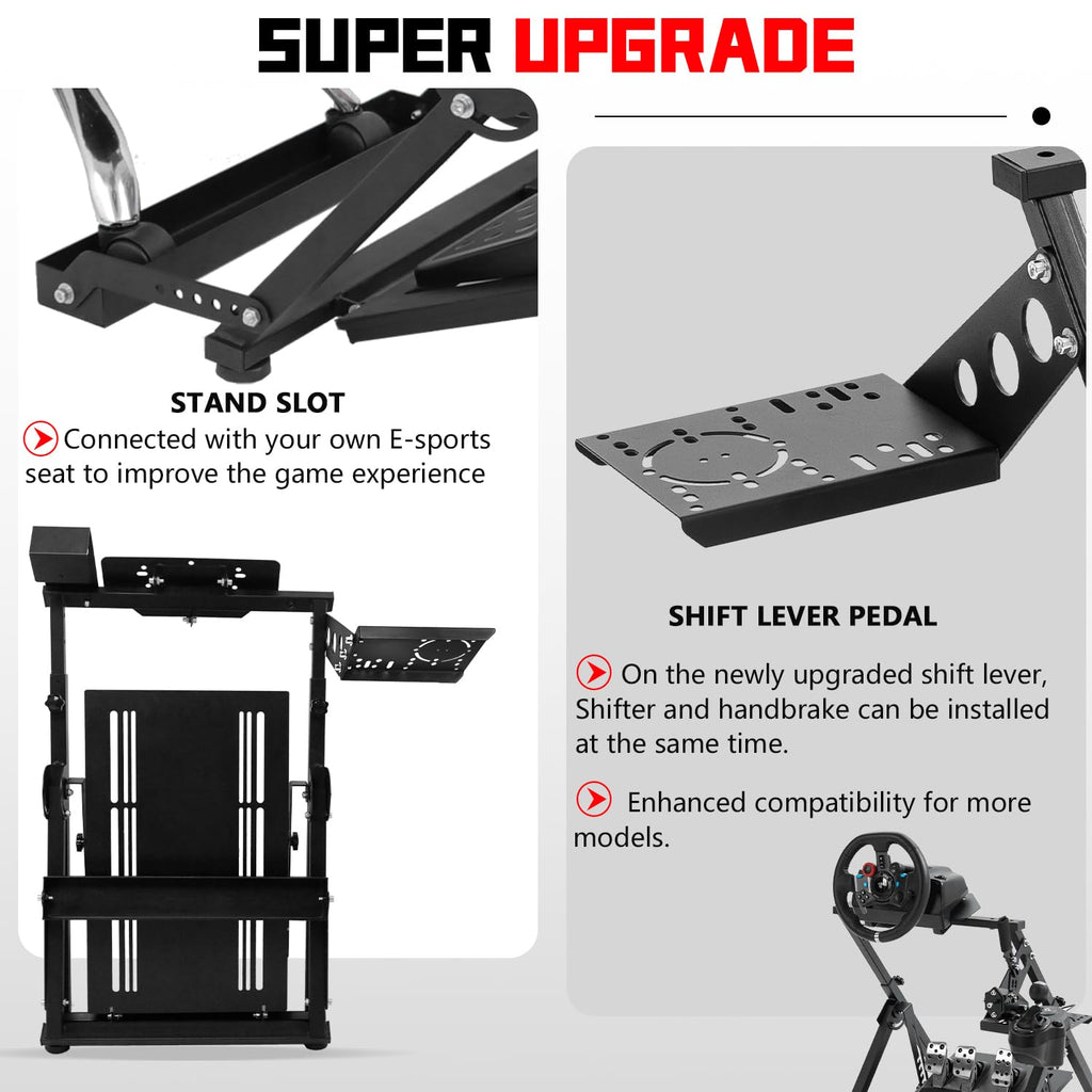 Dardoo X Frame Racing Wheel Stand Foldable Fit for Logitech G25 G27 G29 G920, for Thrustmaster T300RS GT Adjustable Racing Simulator Steering, NOT Included Wheel Pedal Handbrake and Shifter