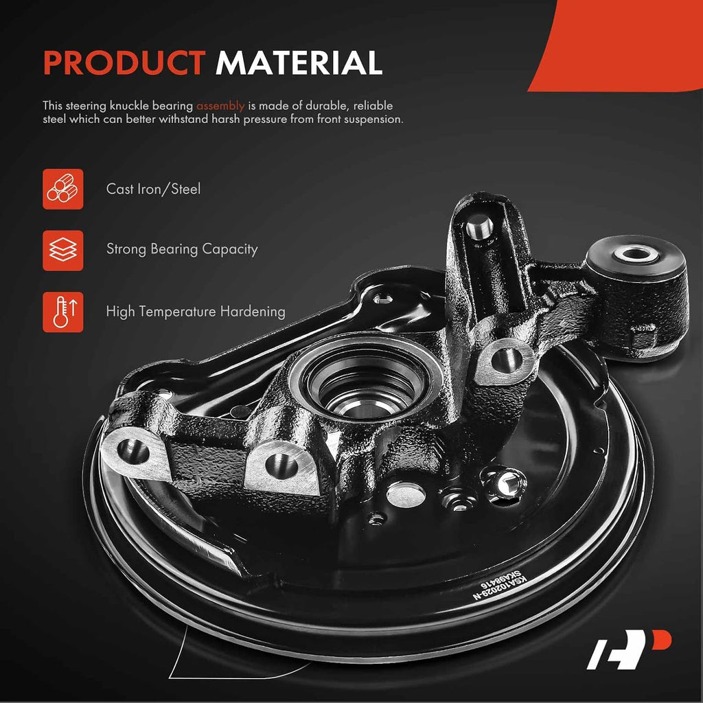 A-Premium Rear Right Steering Knuckle & Wheel Bearing Hub Assembly Compatible with Subaru Forester 2003-2008, Passenger Side, Rear Disc Brakes Only