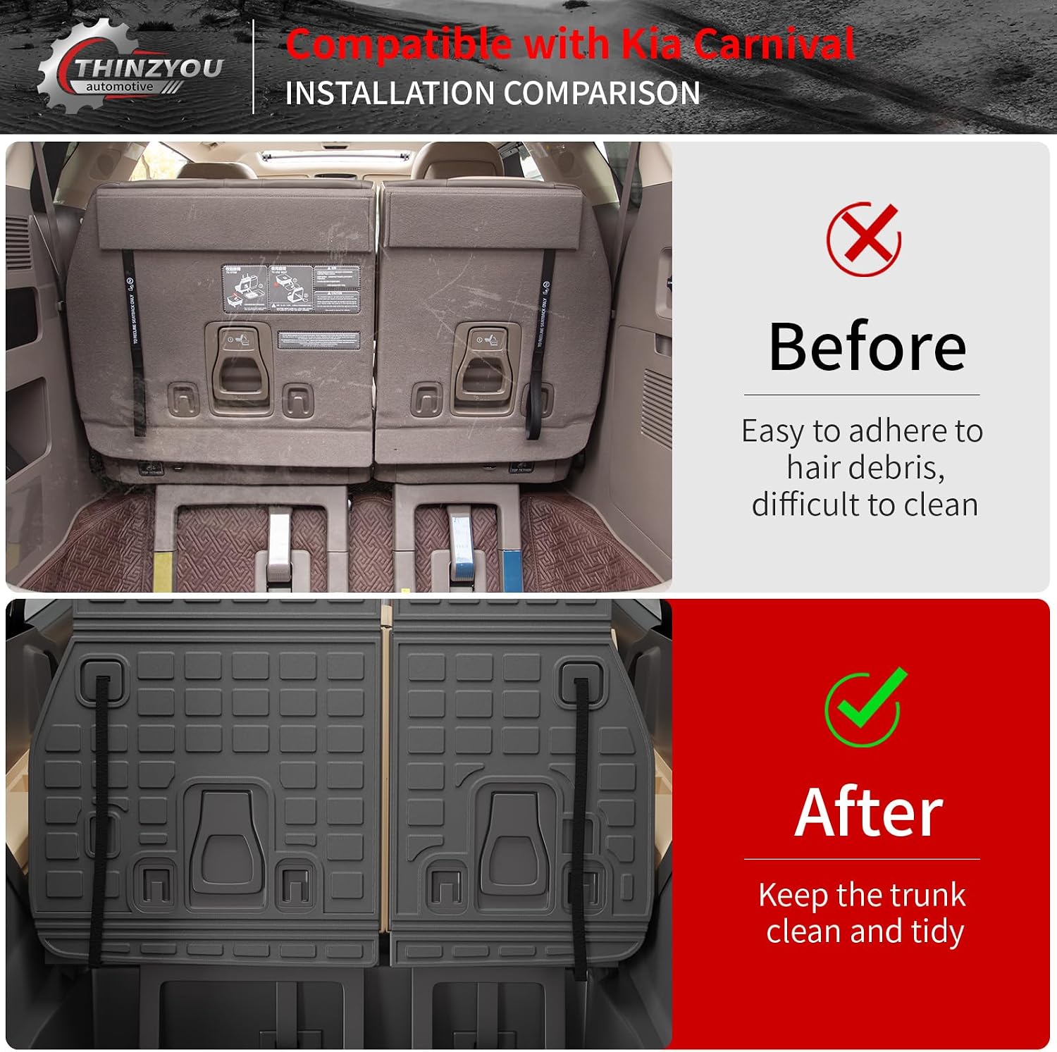 Floor Mats Compatible with 2022-2025 2026 Kia Carnival 8 Seater MPV No Hybrid&Prestige Trunk Liner Cargo Liner Cargo Mat 2024 Carnival Accessories (Floor Mats+Trunk Mat+Backrest Mats)