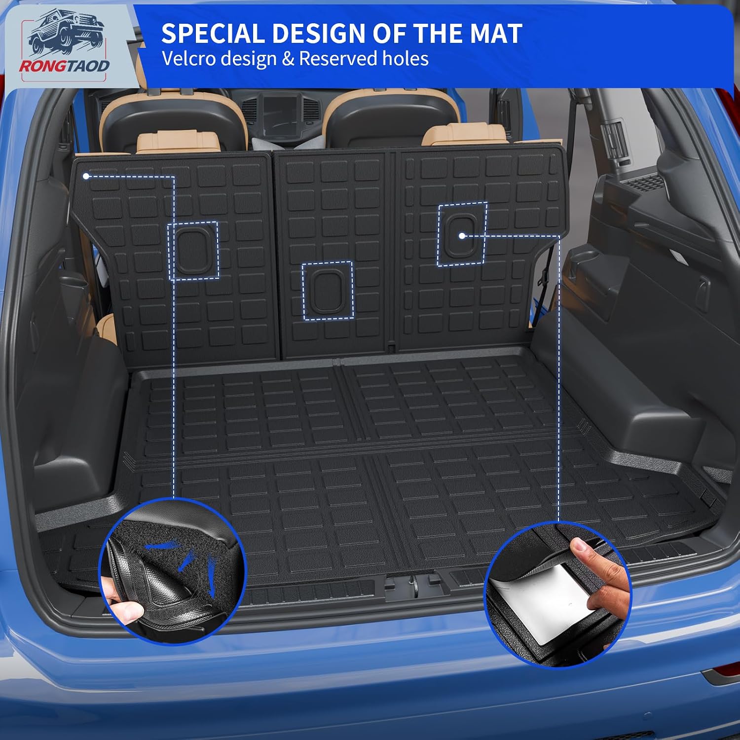 Rongtaod Floor Mats Compatible with 2022-2026 Hyundai Tucson Cargo Mat TPE Trunk Mat Cargo Liner All Weather Back Seat Cover Protectors 2025 Tucson Accessories (Backrest Mats+Trunk mat+Floor Mats)