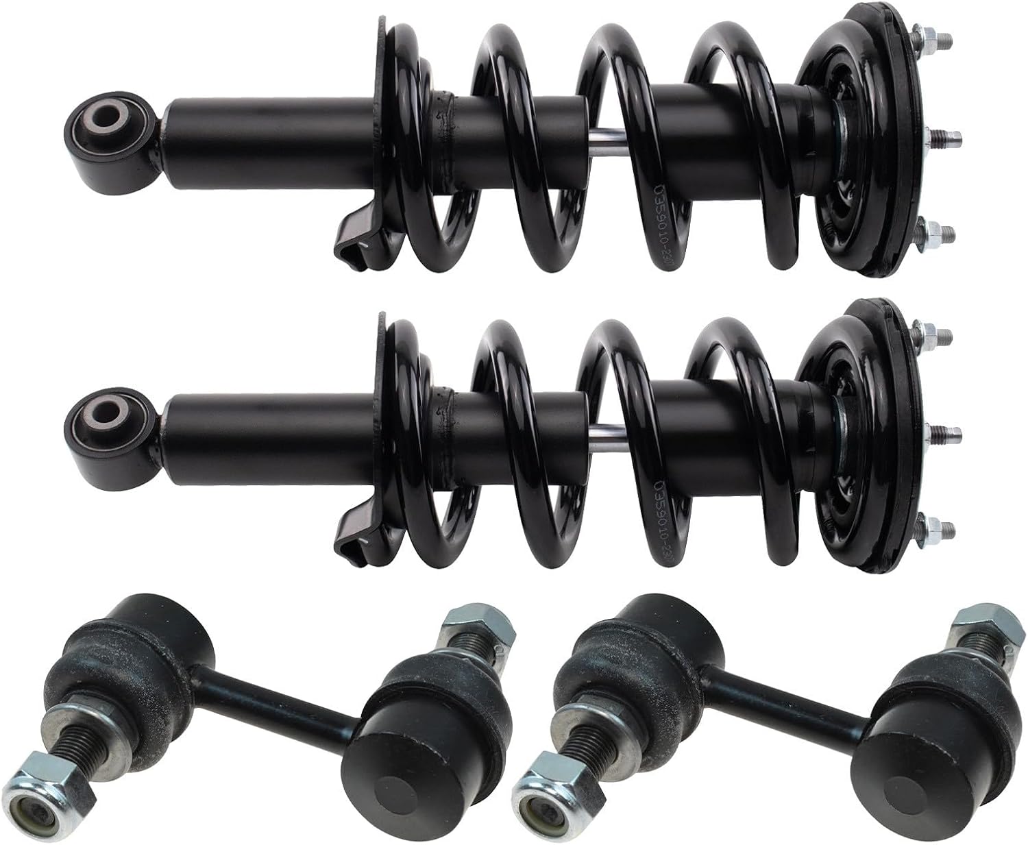 TRQ Front Suspension Kit Shock & Spring Strut Assembly Sway Bar Stabilizer Link Compatible with 2011-2013 INFINITI QX56 2014-2022 QX80