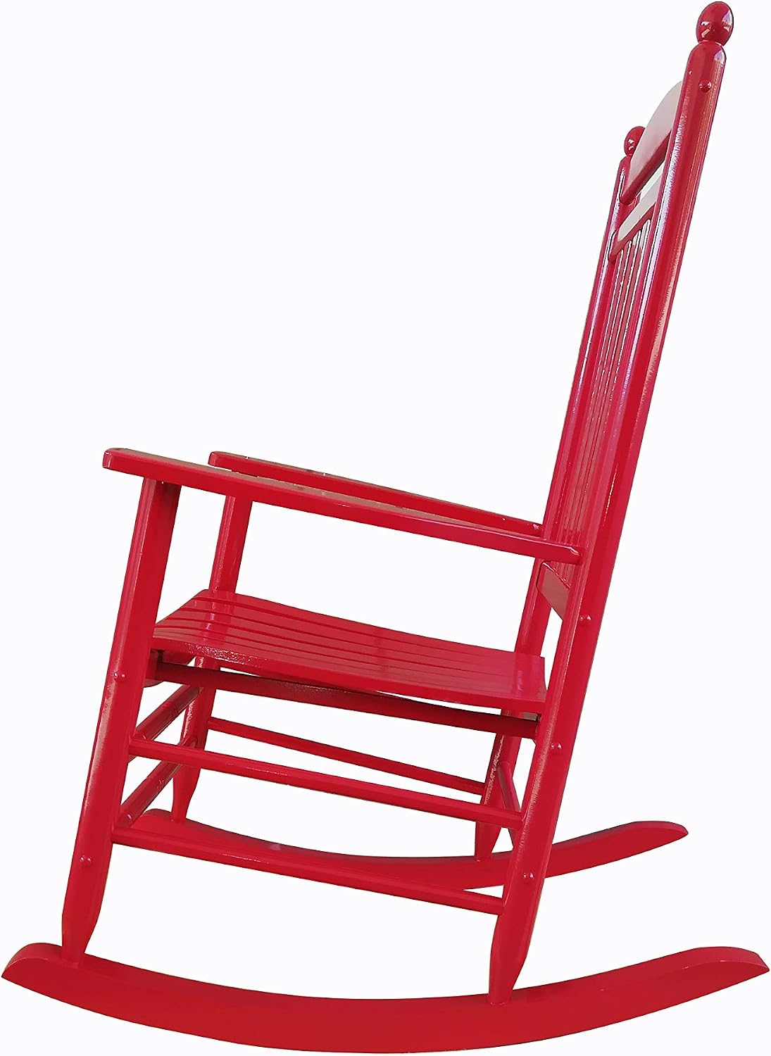 Rocking Rocker-A040RD Red Wood Porch Rocker/Outdoor Rocking Chair -Easy to Assemble-Comfortable Size-Outdoor or Indoor Use
