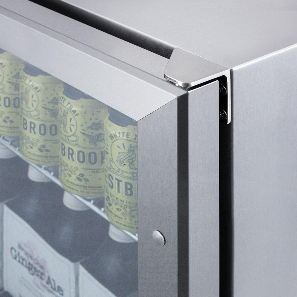 Summit 24' Beverage Center, Outdoor Beverage Refrigerator, 5.0 cu.ft. Capacity, Stainless Steel & Glass- SCR611GLOS