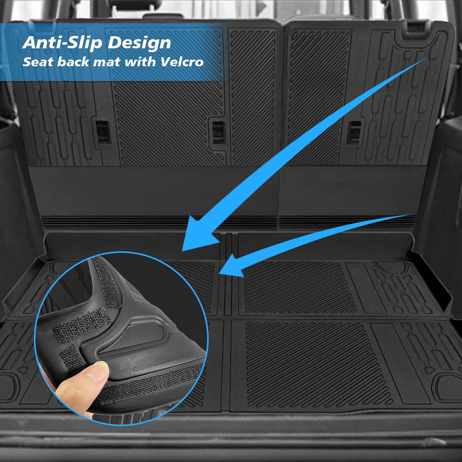 Floor Mats for Ford Bronco 4 Door 2026-2021 Full Sets All Weather Floor Mat for Ford Bronco Accessories 2026 2025 2024-2021 Rear Back Seat Cover Protector Trunk Frunk Cargo Liner Black