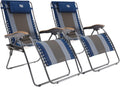 Timber Ridge Oversized Zero Gravity Chair, Padded Reclining Lounge Chair with Adjustable Headrest & Cup Holder, Heavy Duty Support 350 lbs, Foldable for Camping, Lawn, Outdoor & Indoor