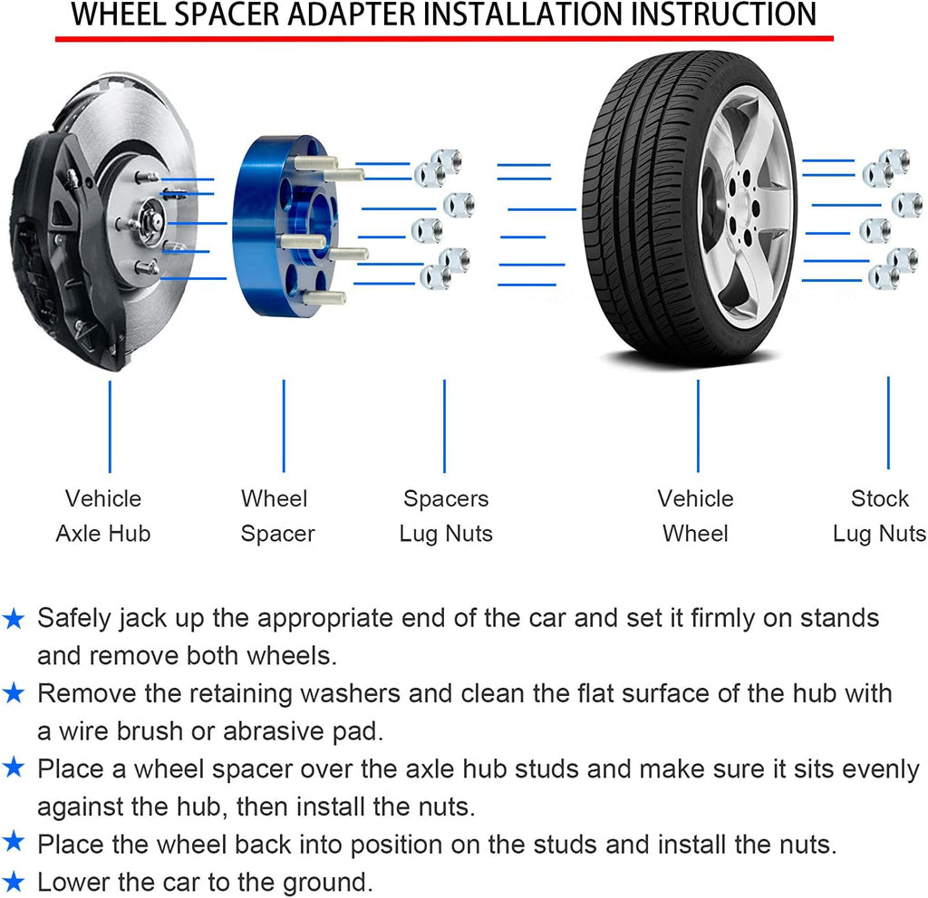 6x5.5 to 6x135 Forged Wheel adapters 1.5 inch with M14x1.5 Studs for Aftermarket Wheels with 6x135 PCD, Compatible with Chevy Silverado Tahoe Suburban Yukon Sierra