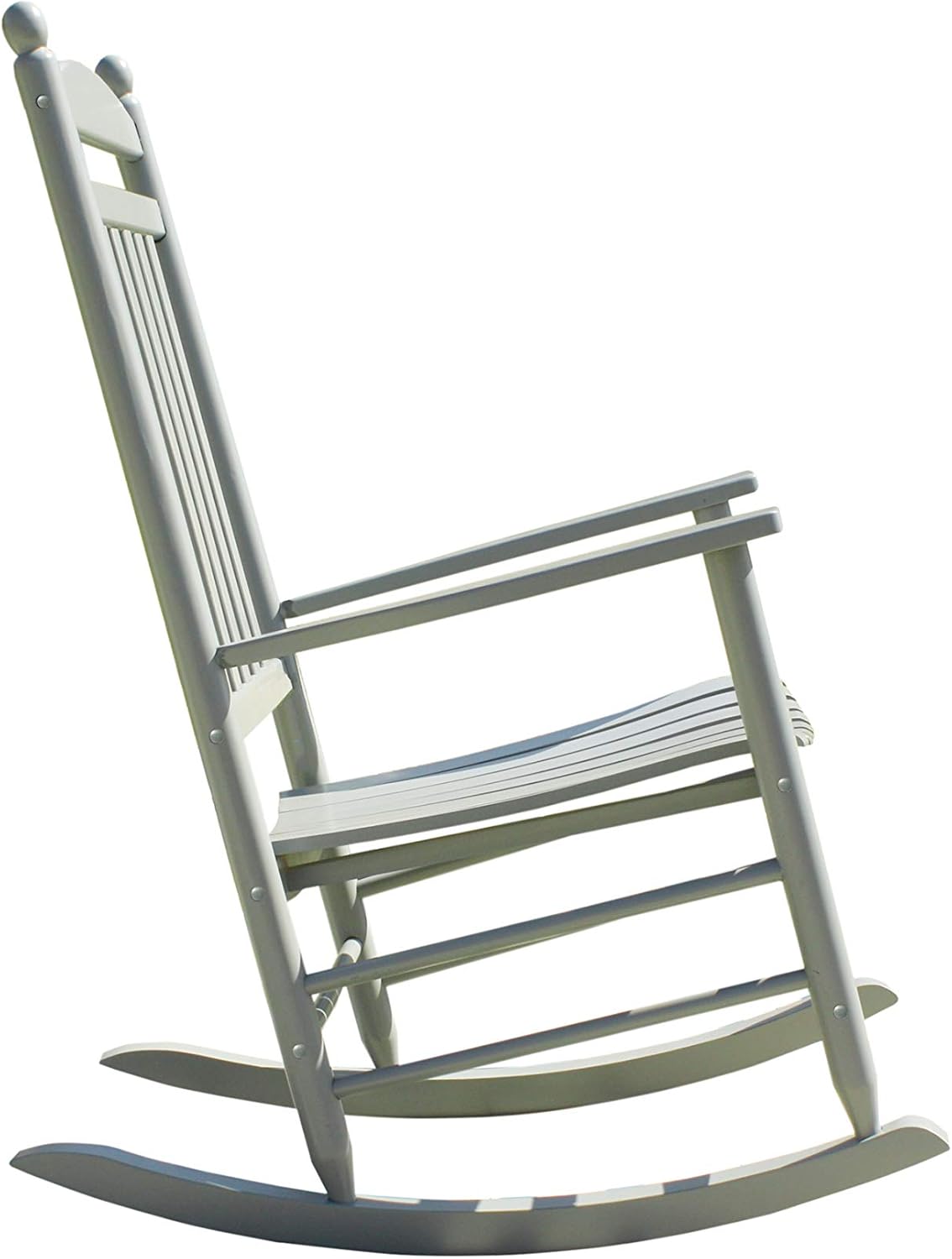Rocking Rocker-A040GY Grey Wood Porch Rocker/Outdoor Rocking Chair -Easy to Assemble-Comfortable Size-Outdoor or Indoor Use
