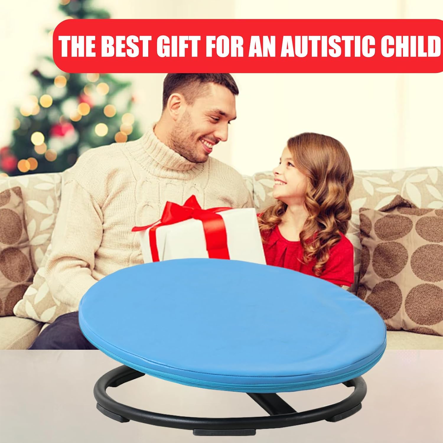 Spinning Chair for Kids Sensory Training - Soft Seat Cushions, Swivel Chair, Comfortable to Sit