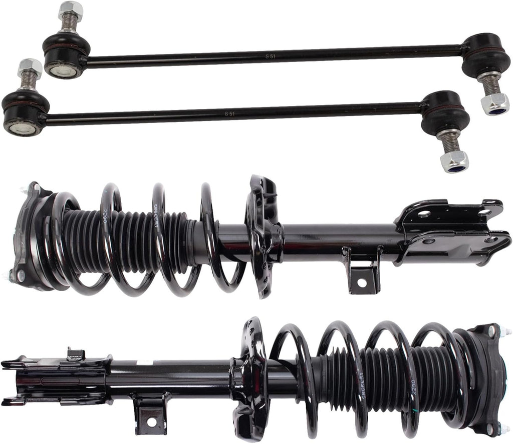 TRQ Front Suspension Kit Complete Strut & Coil Spring Assembly Sway Bar Stabilizer Link Compatible with 2015-2020 Kia Sedona