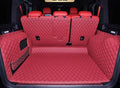 Luxury Leather Trunk Cargo Liner Personalized Text Customized for Cars, SUV, Sedan, EV, Convertible, Auto Vehicle, Trunk Mat & Back Seat Cover & Trunk Side Panel (Wind Red)