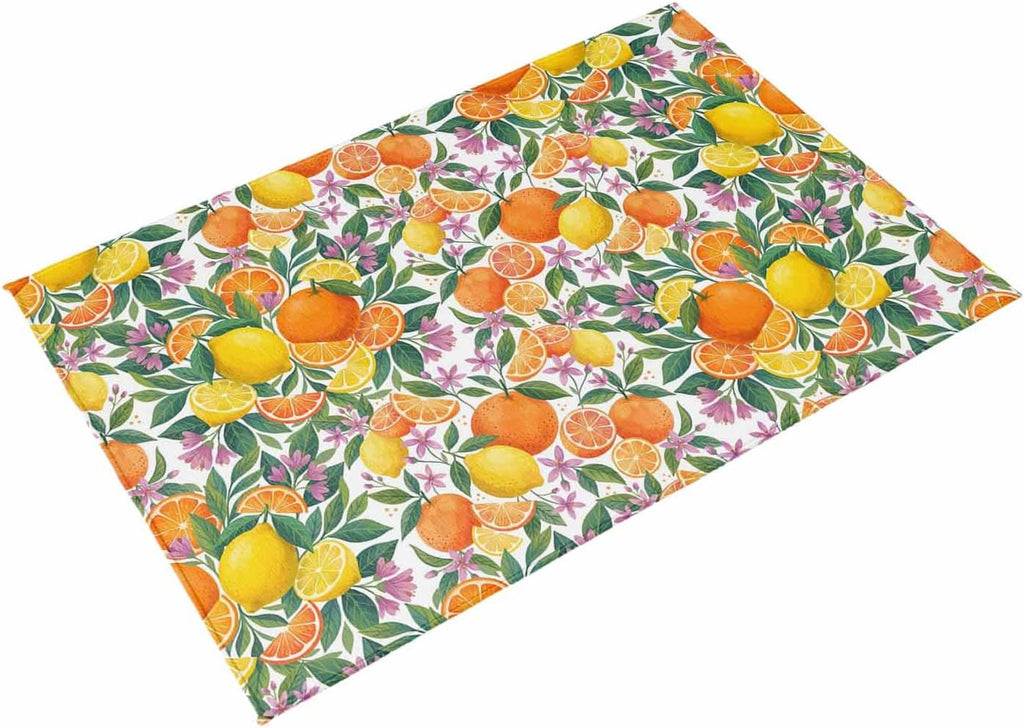 Orange Lemons Outdoor Rug for Patio/Deck/Porch, Non-Slip Large Area Rug 4 x 6 Ft, Summer Botanical Pastoral Elegant Indoor Outdoor Rugs Washable Area Rugs, Reversible Camping Rug Carpet Runner