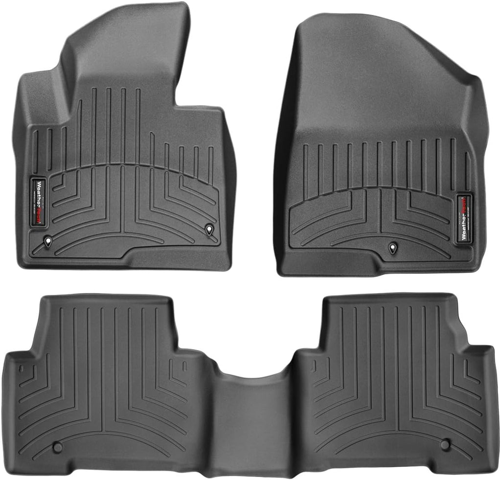 WeatherTech Custom Fit FloorLiners for Hyundai Santa Fe - 1st & 2nd Row (44440-1-2), Black