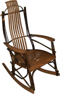 Amish-Made Medium Walnut-Stained Oak and Hickory Rocking Chair