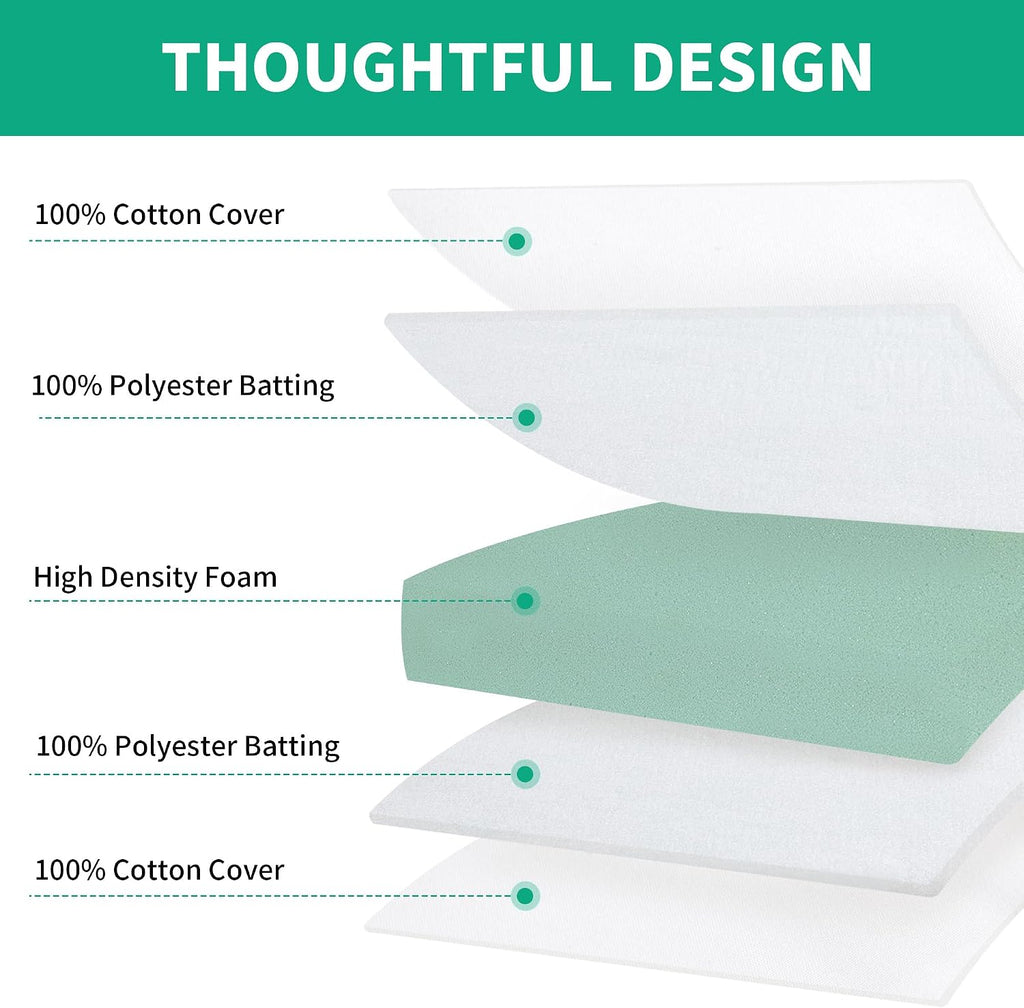 HOMBYS Couch Cushion Replacement Wrapped with Polyester Batting, High Density Couch Cushions Inserts with Dacron Fiber Layer,Upholstery Cushion Padding with Removable Cover,6 inch Thick,72'x24',1 Pcs