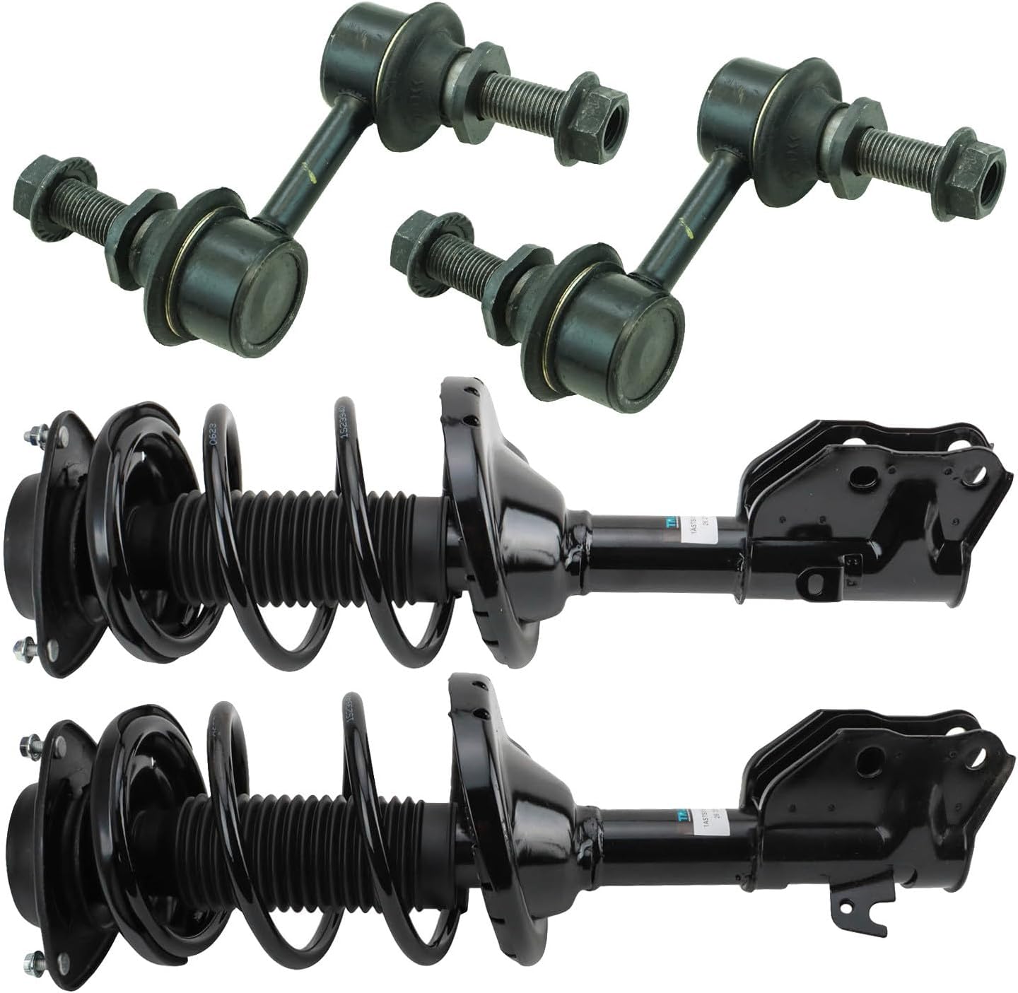 TRQ Front Suspension Kit Complete Strut & Coil Spring Assembly Sway Bar Stabilizer Link Compatible with 2017-2018 Subaru Forester