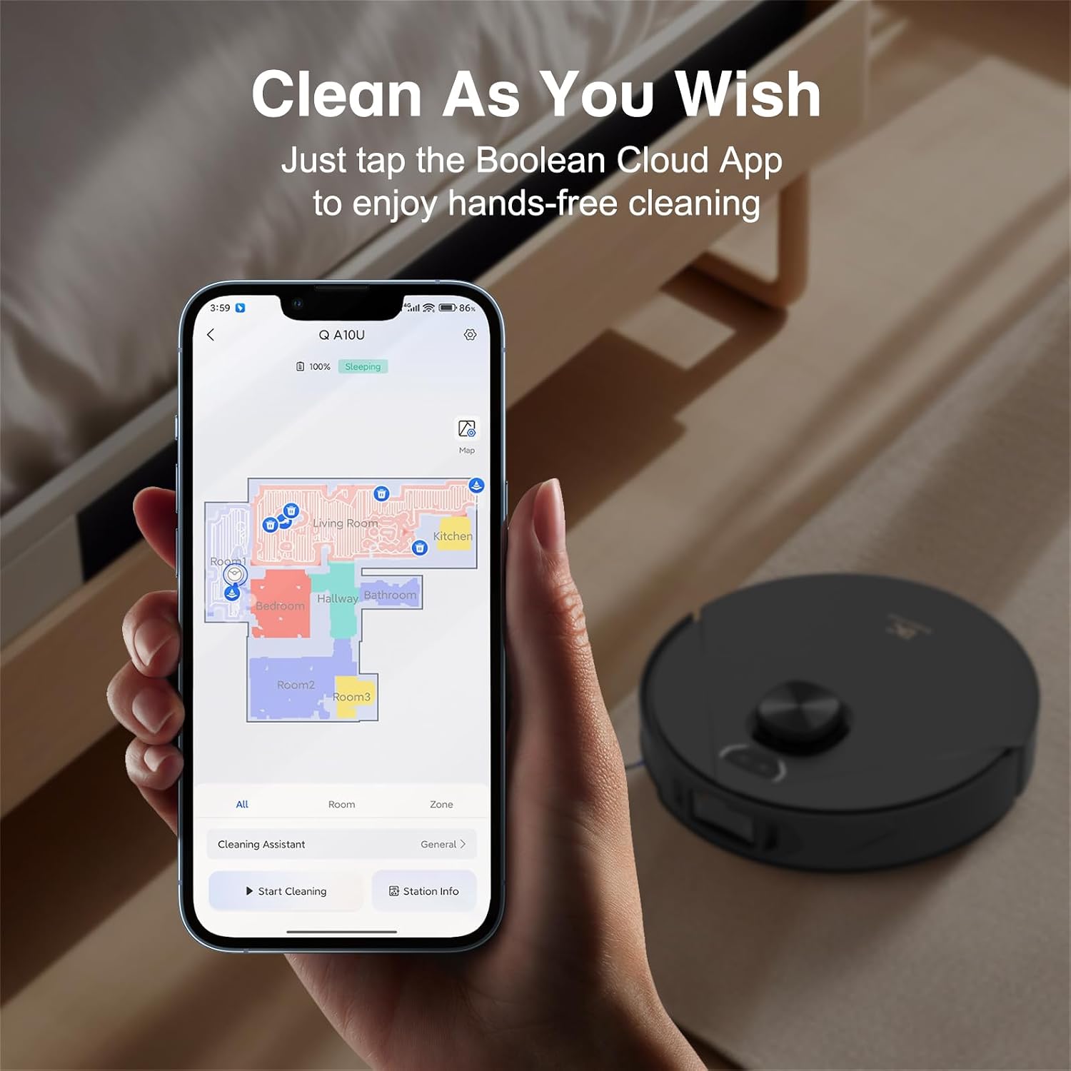 Bcdroid A10 Ultra Robot Vacuum and Mop, 25,000Pa Suction, Triple Lift System, Self-Emptying, Self-Refilling, All-in-One Self-Cleaning Station, AI Obstacle Avoidance