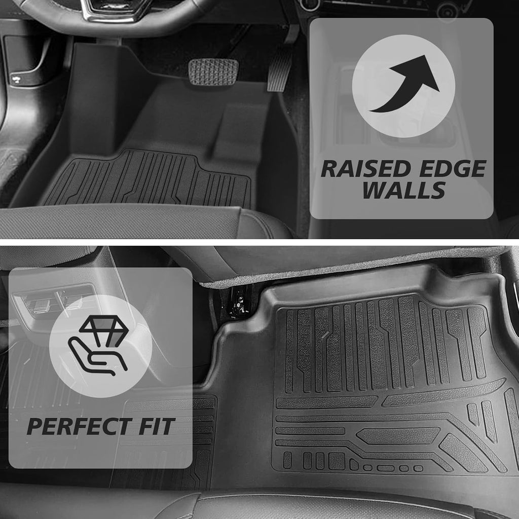 BestEvMod All Weather Liner Floor Mats&Trunk Mat Compatible with Chevrolet Equinox EV 2026 2025 2024 Accessories Cargo Liner Anti-Slip 3D Pattern TPE Heavy Duty Rubber Waterproof(Floor Mats+Trunk Mat)