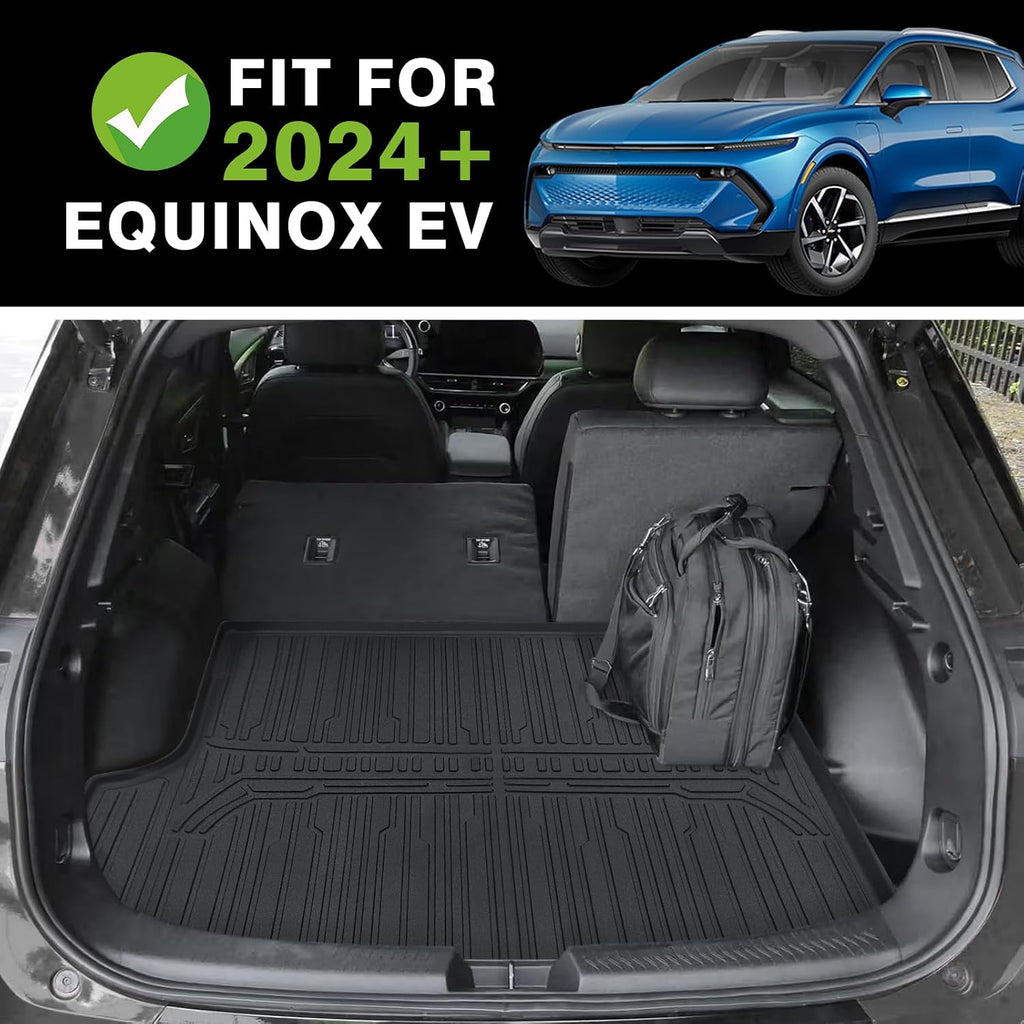 BestEvMod All Weather Liner Floor Mats&Trunk Mat Compatible with Chevrolet Equinox EV 2026 2025 2024 Accessories Cargo Liner Anti-Slip 3D Pattern TPE Heavy Duty Rubber Waterproof(Floor Mats+Trunk Mat)