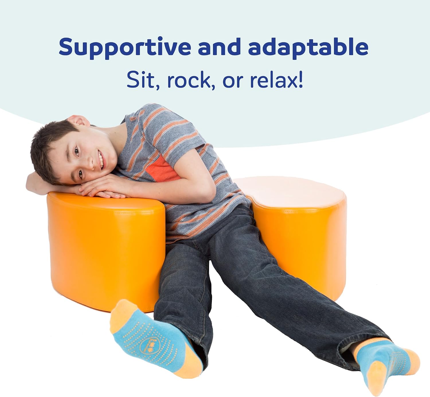 Fun and Function SensaSoft Squeezie Seat - Flexible Seating for Kids - Sensory Chair - Squeeze Chair for Kids - Large - White