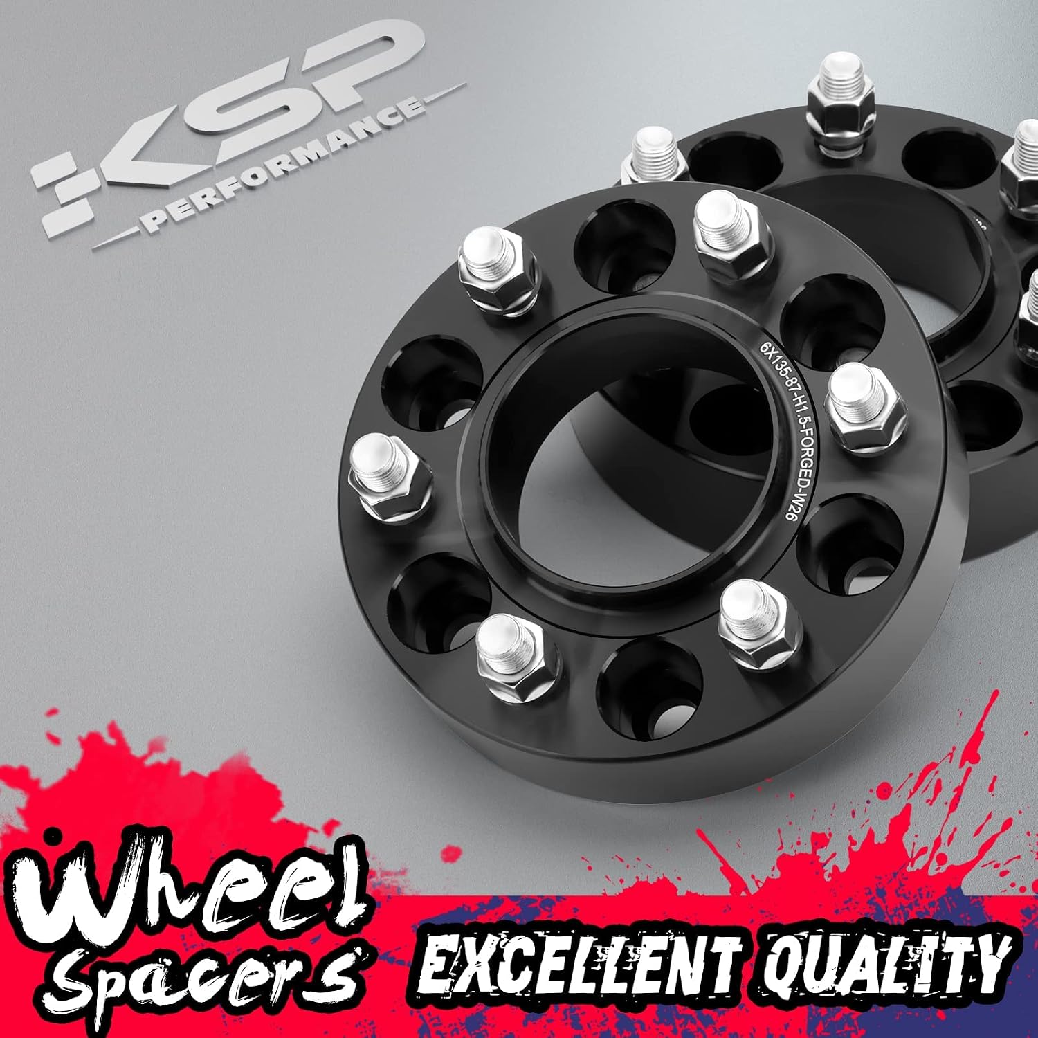 KSP 6x135 Wheel Spacers for f150 2004-2014, 1.5'(38mm) Spacer with Hub Lip Compatible with Ford Expedition 2003-2014, Forged Spacer with M14X2 Thread 87.1mm Center Bore fit Navigator Mark LT 2005-14
