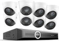 SANNCE 2K 3MP PoE Security Camera System - 8CH 6MP NVR with 8PCS 3MP Weatherproof Dome Surveillance Cameras with H.265 Video Compression, Smart IR LED, APP Push Alert, Remote Access (No HDD)