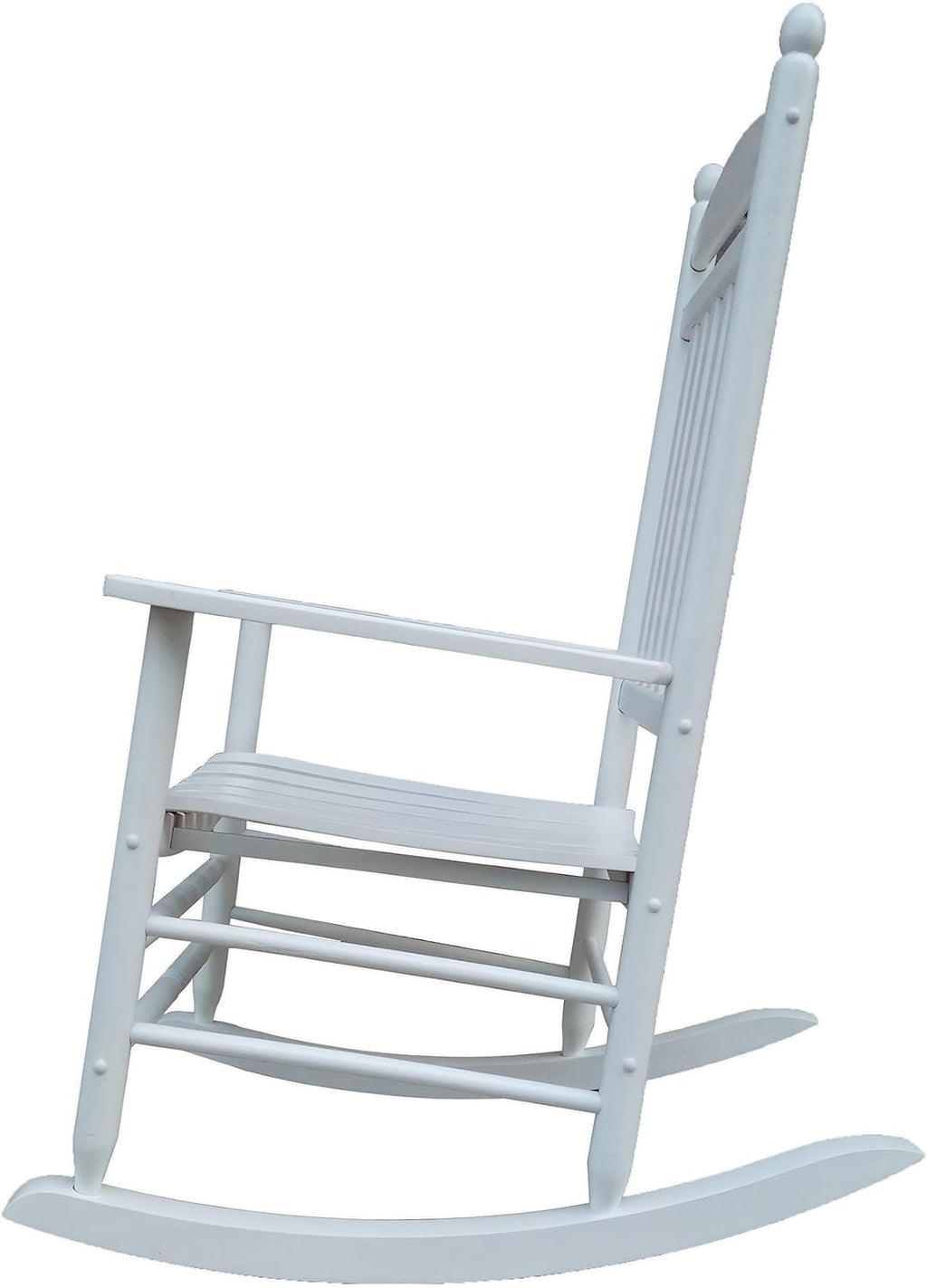 Rocking Rocker-A040WT White Wood Porch Rocker/Outdoor Rocking Chair -Easy to Assemble-Comfortable Size-Outdoor or Indoor Use