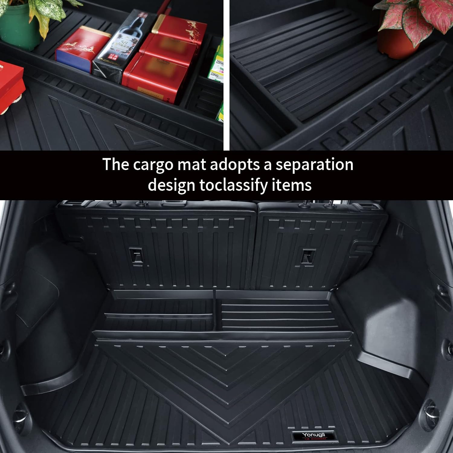 for 2018-2024 Chevy Equinox/GMC Terrain Floor Mats Cargo Liner TPE All Weather Rubber Protection Mats for Chevrolet Equinox Accessories (for 2018-2024 Chevy Equinox Full Set)