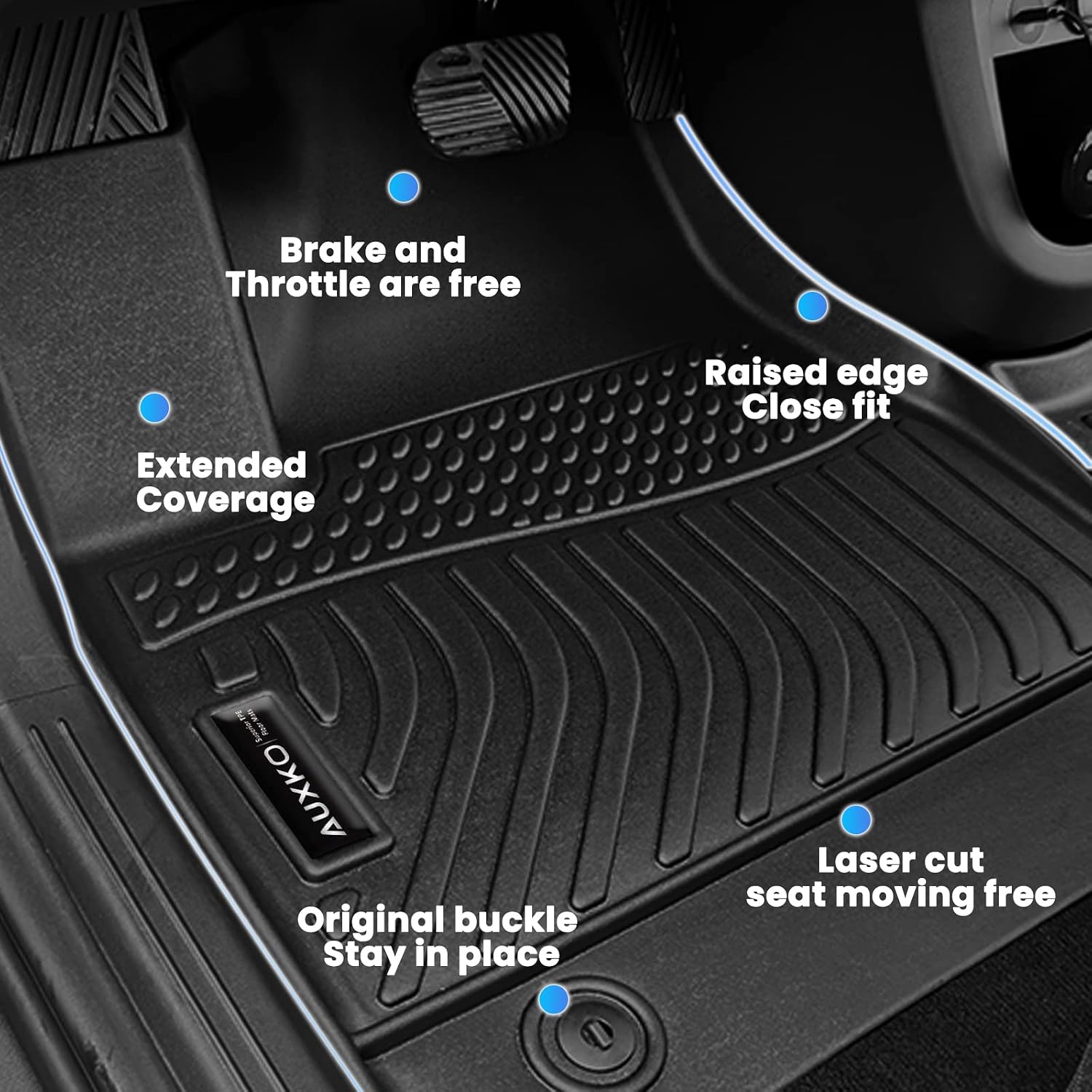 AUXKO- All Weather Floor Mat & Cargo Mat Fit for 2026-2023 Lexus RZ (Include 300e|450e|350e|450e|550e) 2023 2024 2025 TPE Rubber Liners RZ Accessories All Season Guard Odorless Anti-Slip Liner Black