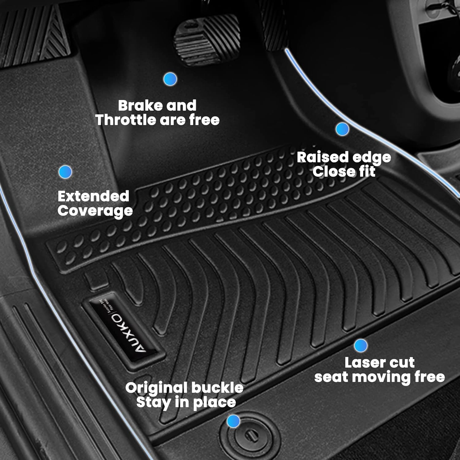 Auxko All Weather Floor Mats Cargo Mat with Backrest Mat for Mitsubishi Outlander 2025 2024 2023 2022 TPE Liners Accessories Guard Odorless Anti-Slip Floor & Trunk Liner with Back Seat Protectors
